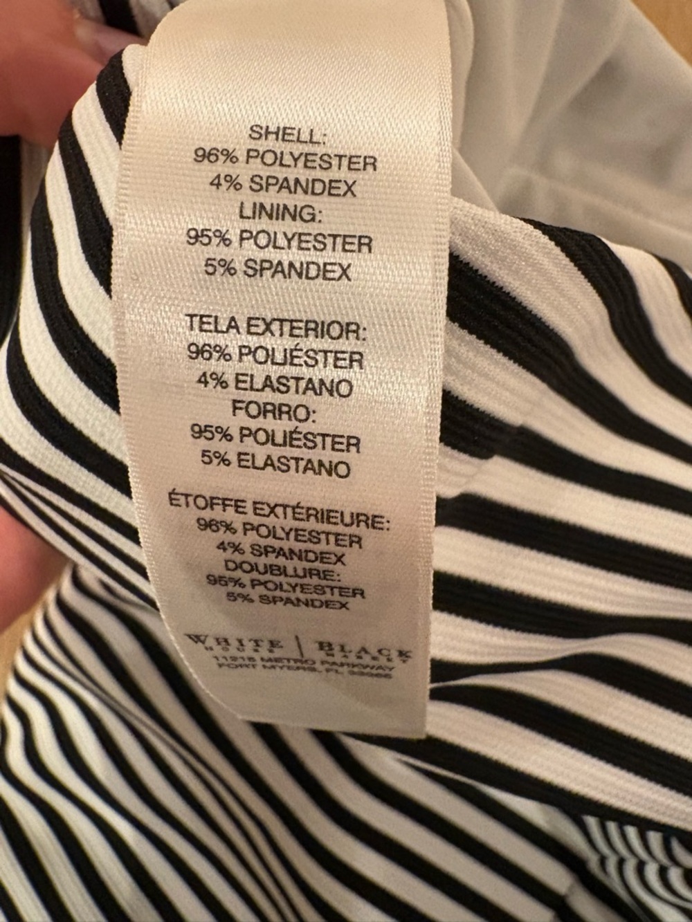 White House Black Market Black & White Striped Belted Peplum Shell - Picture 6 of 6